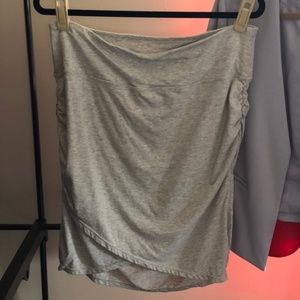 Athleta Grey ruched-side faux-wrap skirt